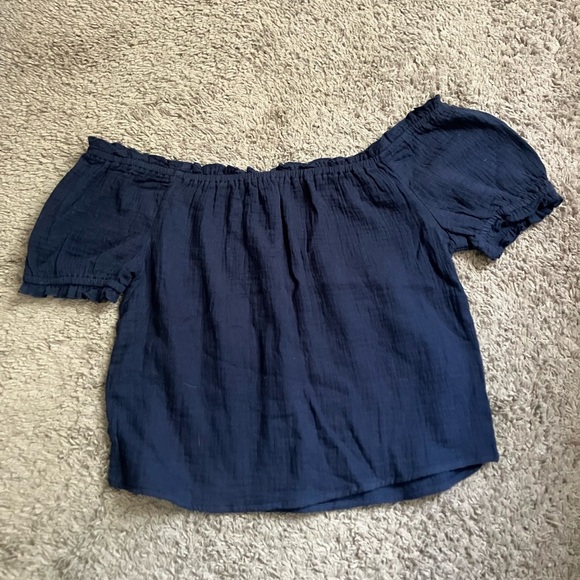 Rewind Blue Ruffled Puff Sleeve Blouse NWOT Size Small - Picture 1 of 3